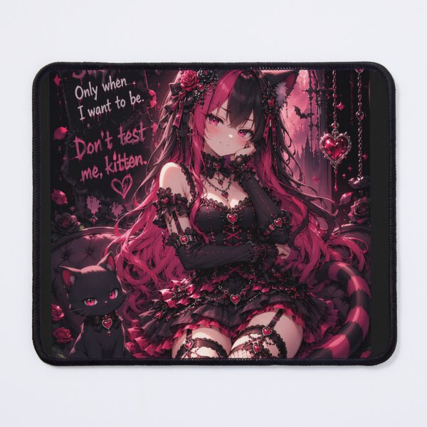 Item preview, Gothic Neko Girl – Pink Hair Dark Moon Aesthetic sassy vibe designed and sold by Revyra.