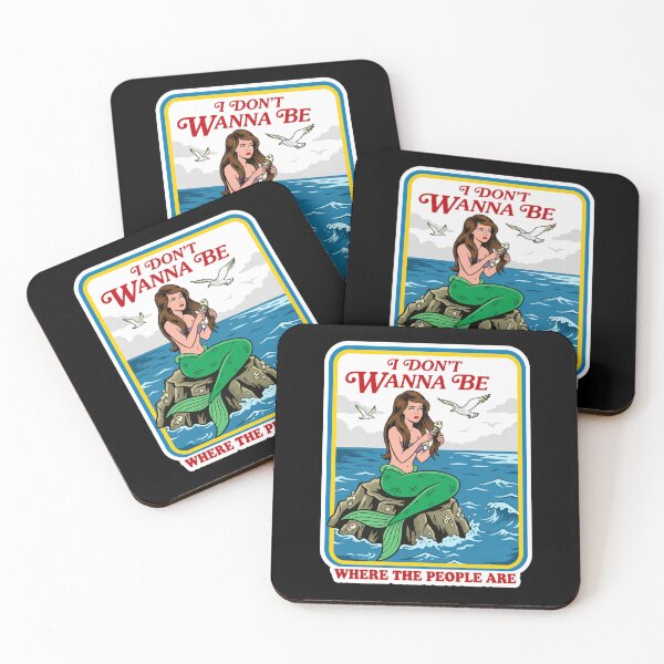 Item preview, I Don't Wanna Be Where The People Funny Introvert Mermaid designed and sold by CoquetteGoose.