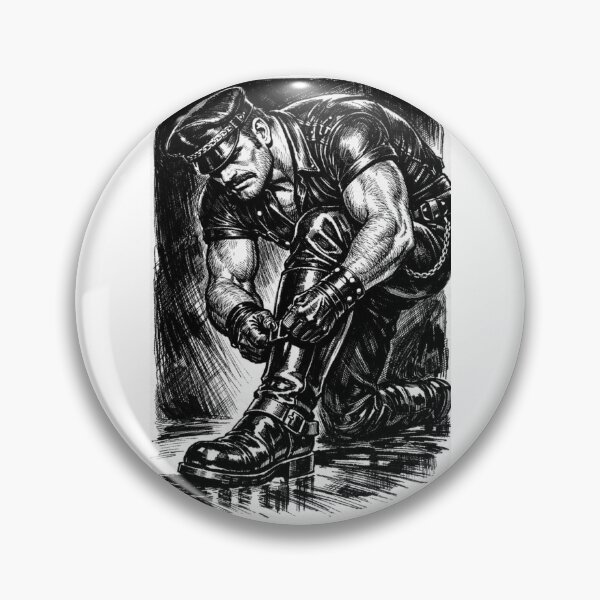 Item preview, Gay Leather Daddy Spit & Polish Leder Pride Graphic Design designed and sold by ItsAKinkThing.
