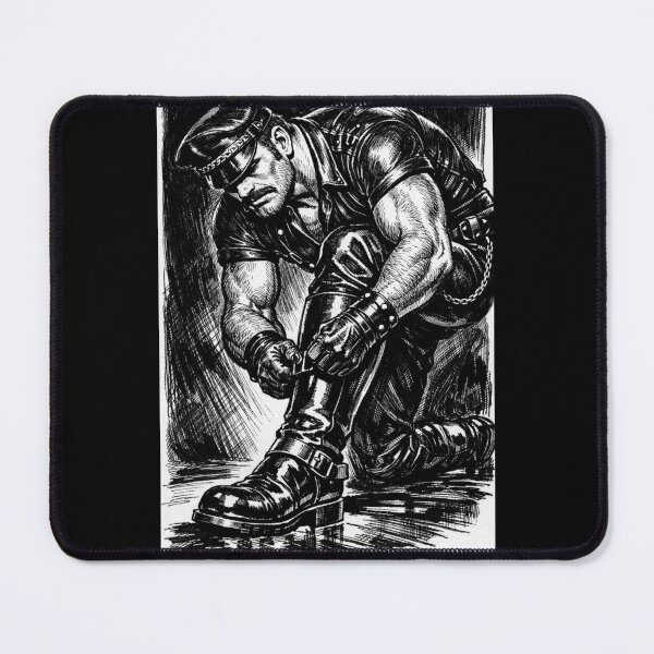 Item preview, Gay Leather Daddy Spit & Polish Leder Pride Graphic Design designed and sold by ItsAKinkThing.