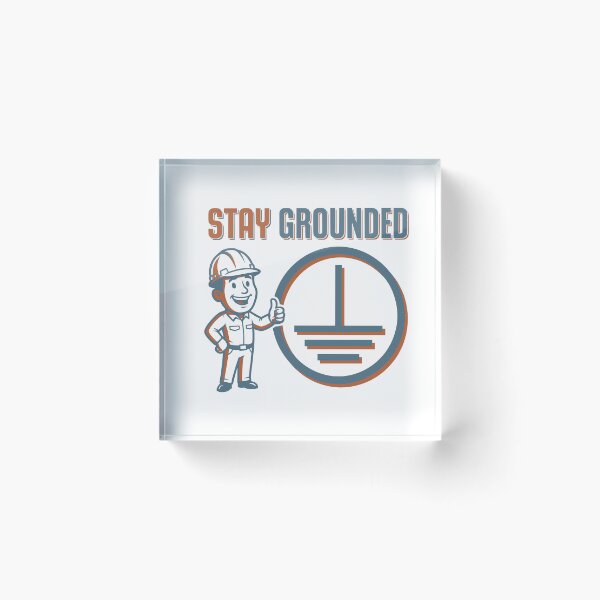 Item preview, Stay Grounded - Funny Retro Electrician Ground Symbol Gift designed and sold by Sekla-Studio.