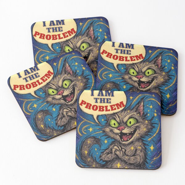 Item preview, Funny Cat I Am The Problem Design Meme Art Style Painting Psychedelic designed and sold by Cat-astrophes.