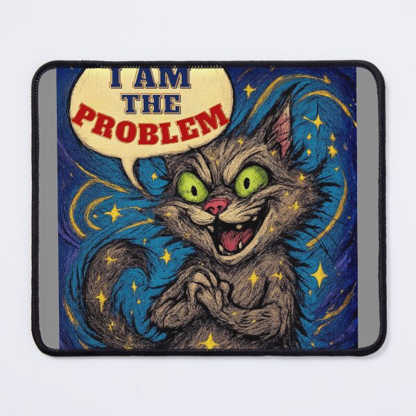 Item preview, Funny Cat I Am The Problem Design Meme Art Style Painting Psychedelic designed and sold by Cat-astrophes.