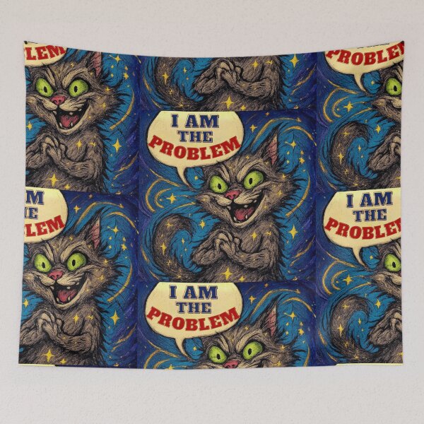 Item preview, Funny Cat I Am The Problem Design Meme Art Style Painting Psychedelic designed and sold by Cat-astrophes.