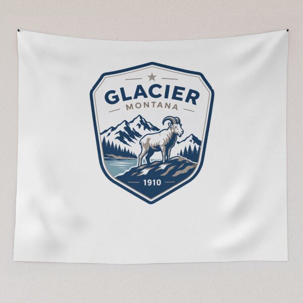 Item preview, Glacier Montana 1910 National Park Travel Adventure Hiking Souvenir designed and sold by Simsimah26Parks.
