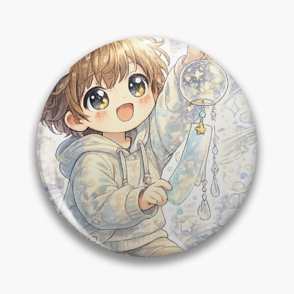 Item preview, Magic Wind Chime Chibi Boy – Cute Kawaii Sticker designed and sold by blossomfun.