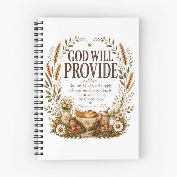 Item preview, God Will Provide Philippians 4:19 KJV Christian Farmhouse Floral Design designed and sold by FaithThroughEverySeason.