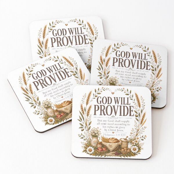 Item preview, God Will Provide Philippians 4:19 KJV Christian Farmhouse Floral Design designed and sold by FaithThroughEverySeason.
