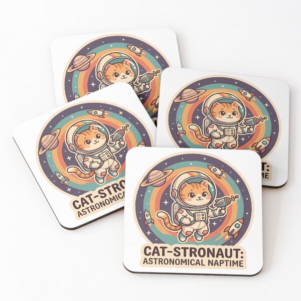 Item preview, Retro Cat-stronaut Space Cat Astronaut Sticker designed and sold by Lu7u.