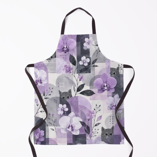 Item preview, Lilac Orchid Gray Cat Geometric Pattern designed and sold by Mindworx21.
