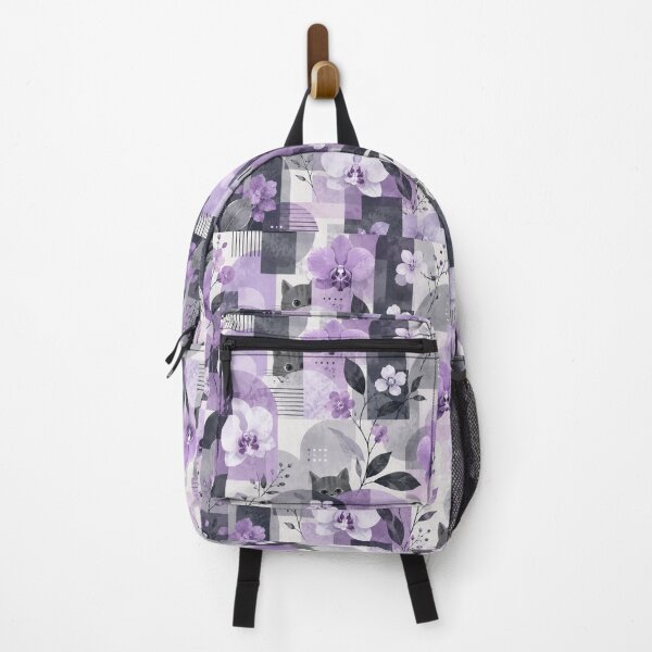 Item preview, Lilac Orchid Gray Cat Geometric Pattern designed and sold by Mindworx21.