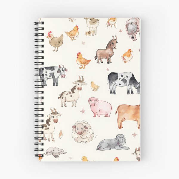 Item preview, Watercolor Cute Farm Animals Seamless Pattern designed and sold by mijaczeek.