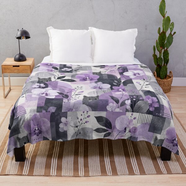 Item preview, Lilac Orchid Gray Cat Geometric Pattern designed and sold by Mindworx21.