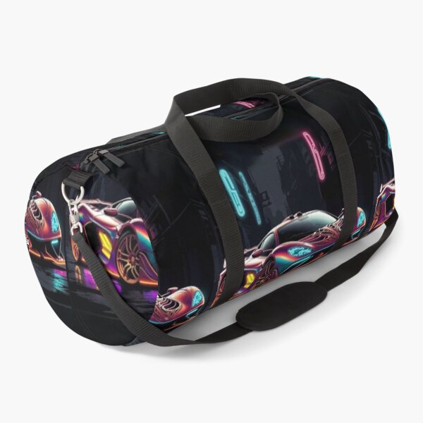 Item preview, Cyberpunk Iridescent Supercar Neon Alley Poster designed and sold by Nexus Space.