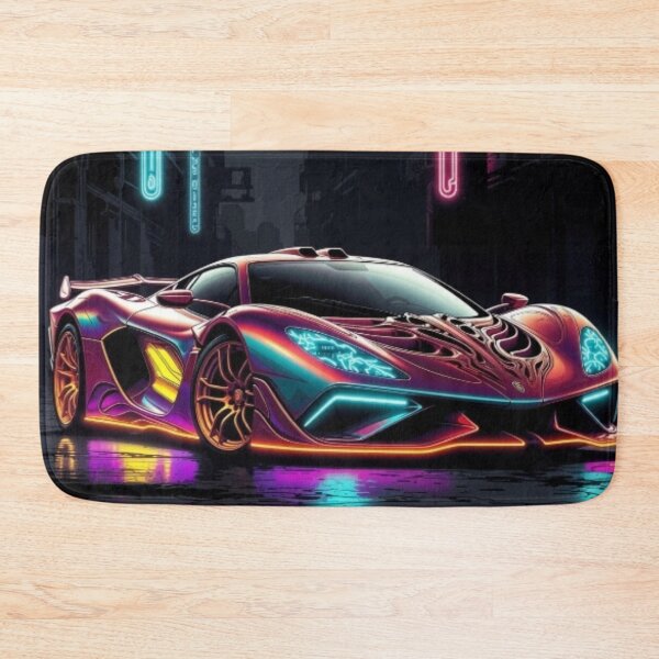 Item preview, Cyberpunk Iridescent Supercar Neon Alley Poster designed and sold by Nexus Space.