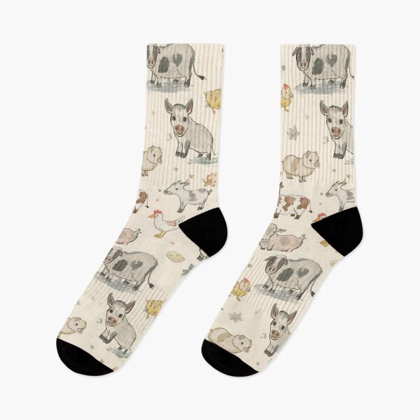 Item preview, Watercolor Cute Farm Animals Seamless Pattern designed and sold by mijaczeek.