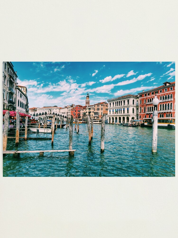 Vista alternativa de Lámina fotográfica Imagen azul del canal de Venecia