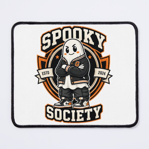 Item preview, Spooky Society Ghost Mascot Varsity Halloween Vector designed and sold by wizooo411.