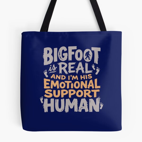 Item preview, Funny Bigfoot Emotional Support Human Retro Typography For Cryptid Lovers designed and sold by roarsomethings.