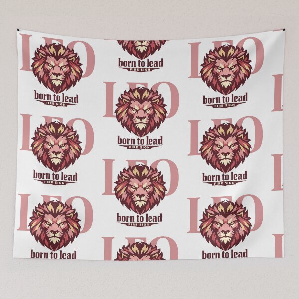 Item preview, Leo Born to Lead Zodiac - Geometric Fire Sign Lion designed and sold by Tokraz-art.