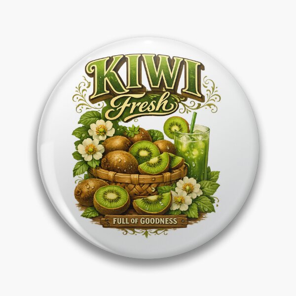 Item preview, Kiwi Fresh Vintage Fruit Typography T-Shirt designed and sold by M.Store.