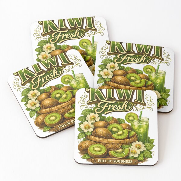Item preview, Kiwi Fresh Vintage Fruit Typography T-Shirt designed and sold by M.Store.