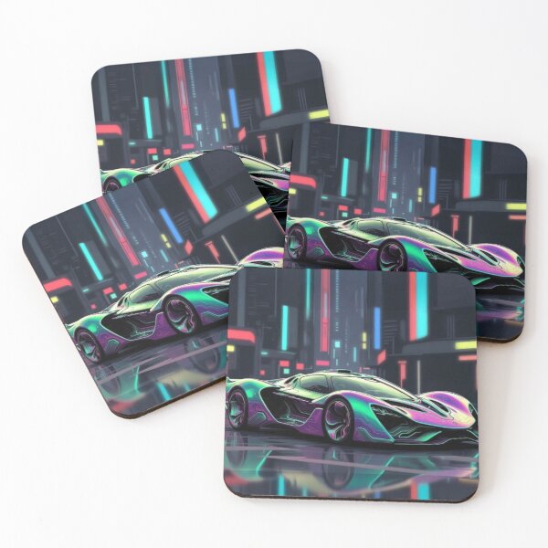 Item preview, Organic Neon Cyberpunk Hypercar Vector Poster designed and sold by Nexus Space.