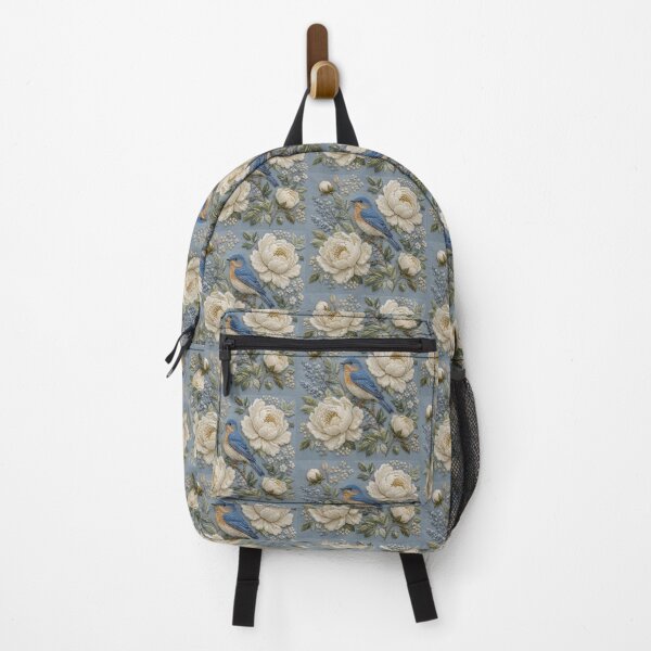 Item preview, Blue Tit Botanical Faux Embroidery designed and sold by HavuNordicShop.