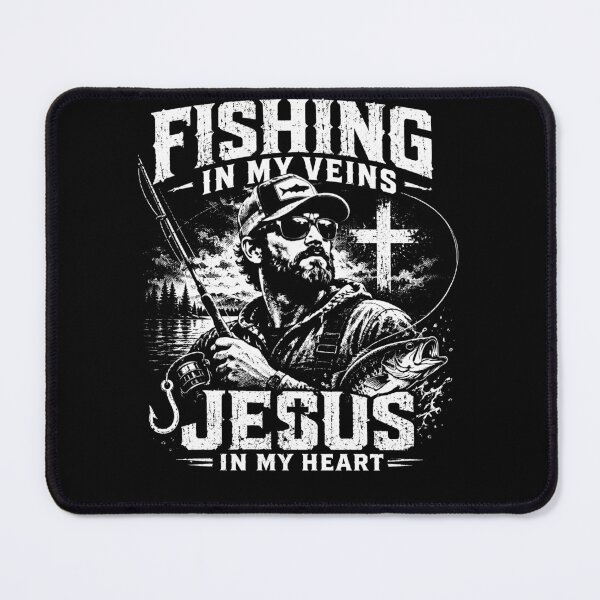 Item preview, Fishing In My Veins Jesus In My Heart – Christian Fisherman Faith Fishing Design designed and sold by PosiMCreations.