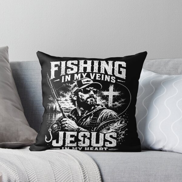 Item preview, Fishing In My Veins Jesus In My Heart – Christian Fisherman Faith Fishing Design designed and sold by PosiMCreations.