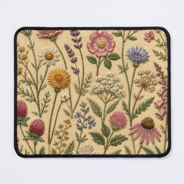 Item preview, Wildflower Botanical Faux Embroidery designed and sold by HavuNordicShop.
