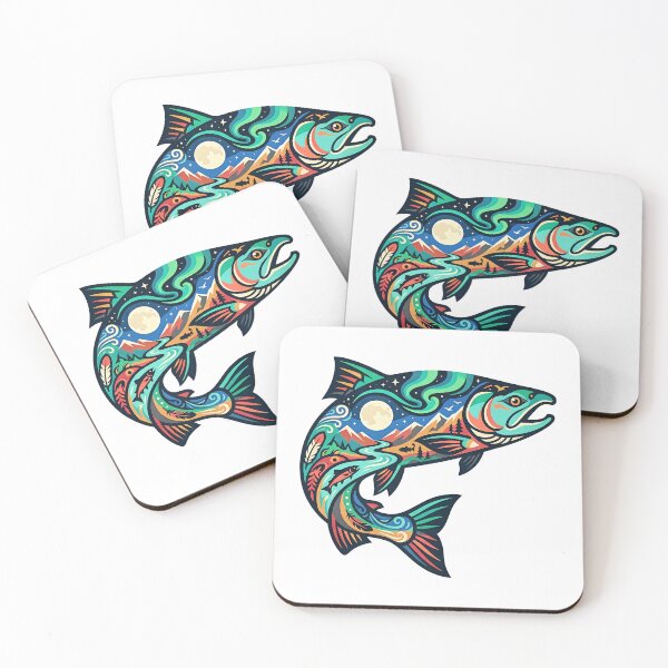 Item preview, Northern Swimming Salmon designed and sold by Wild Creative Art.