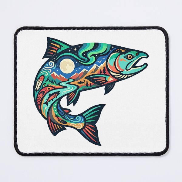 Item preview, Northern Swimming Salmon designed and sold by Wild Creative Art.