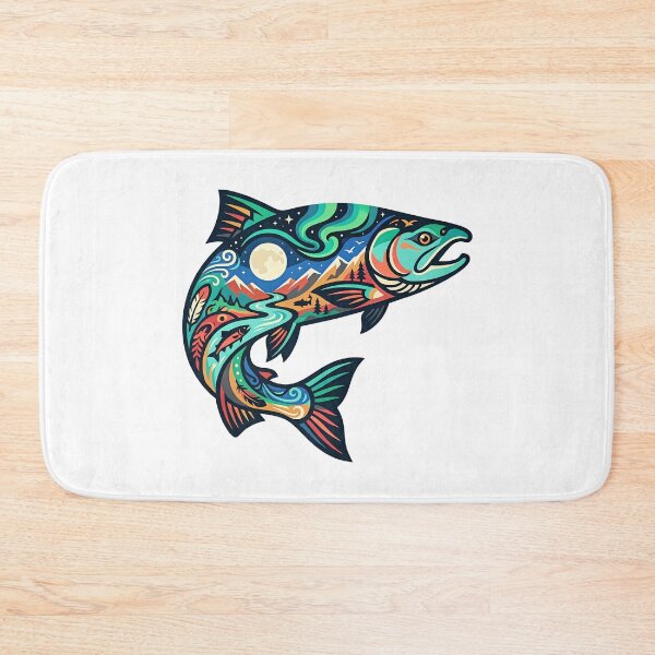 Item preview, Northern Swimming Salmon designed and sold by Wild Creative Art.