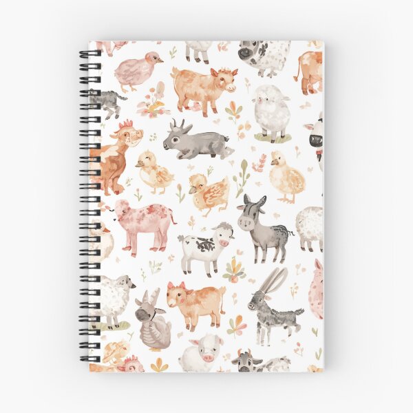 Item preview, Watercolor Cute Farm Animals Seamless Pattern designed and sold by mijaczeek.