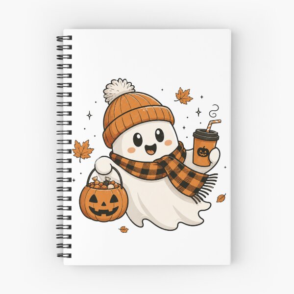 Item preview, Cute Ghost with Pumpkin Candy Bucket designed and sold by TTStudio.