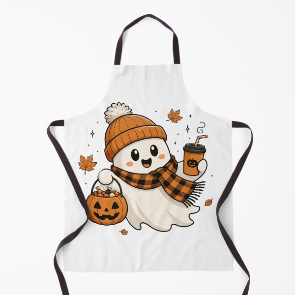 Item preview, Cute Ghost with Pumpkin Candy Bucket designed and sold by TTStudio.