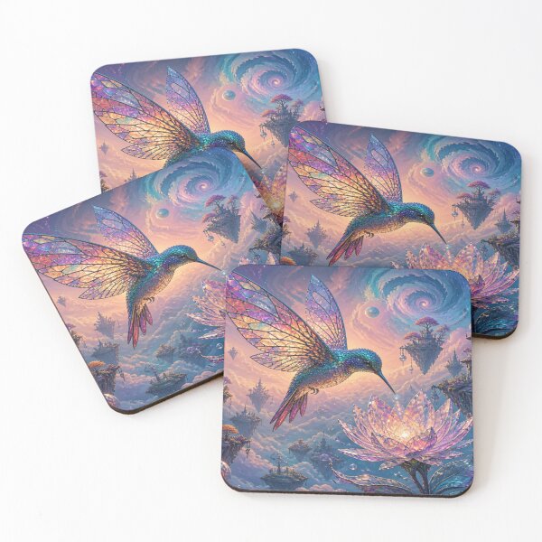 Item preview, Fantasy Hummingbird Glow – Surreal Lotus Sky designed and sold by FotoworldEdel.