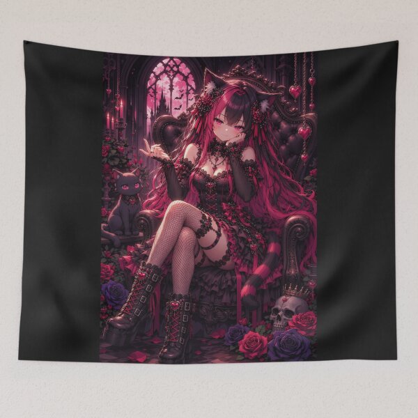 Item preview, Gothic Throne Neko – Dark Rose Queen Aesthetic designed and sold by Revyra Design .