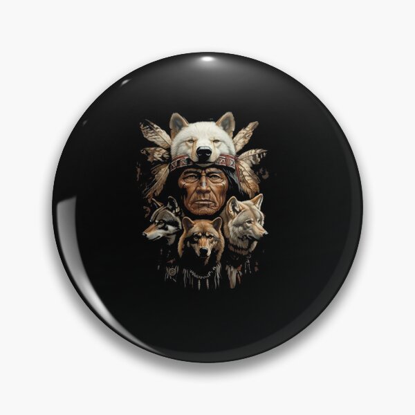 Item preview, Native American Wolf Chief Warrior Wolves Totem designed and sold by Gbriel3.