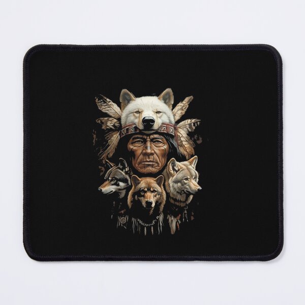Item preview, Native American Wolf Chief Warrior Wolves Totem designed and sold by Gbriel3.