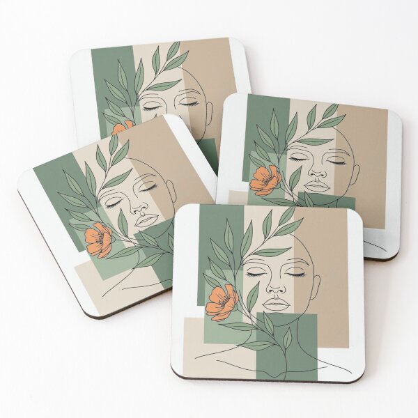 Item preview, Abstract Line Art Woman Botanical Boho designed and sold by NNCollection.