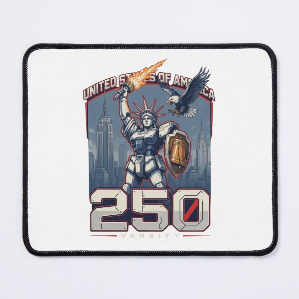 Item preview, USA 250 Statue of Liberty Sword Warrior Varsity 1776 Patriotic Mecha Design v2 designed and sold by DarylWelsh2024.