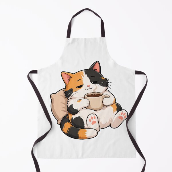 Item preview, Cute Lazy Calico Cat With Coffee designed and sold by Adjie Triawan.