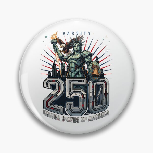 Item preview, USA 250 Statue of Liberty Sword Warrior Varsity 1776 Patriotic Mecha Design v3 designed and sold by DarylWelsh2024.