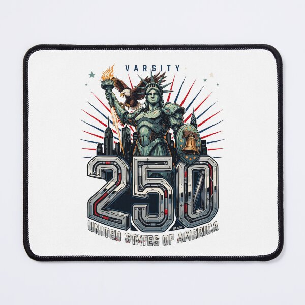 Item preview, USA 250 Statue of Liberty Sword Warrior Varsity 1776 Patriotic Mecha Design v3 designed and sold by DarylWelsh2024.