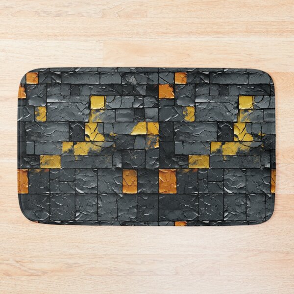 Item preview, Dark Charcoal Gold Block Grid Seamless Photo Texture designed and sold by DigitaICraft.