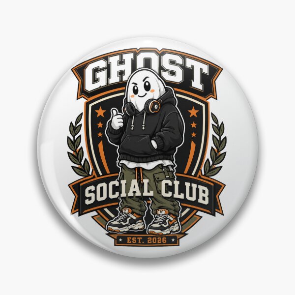Item preview, Ghost Social Club Premium Mascot Halloween Vector designed and sold by wizooo411.