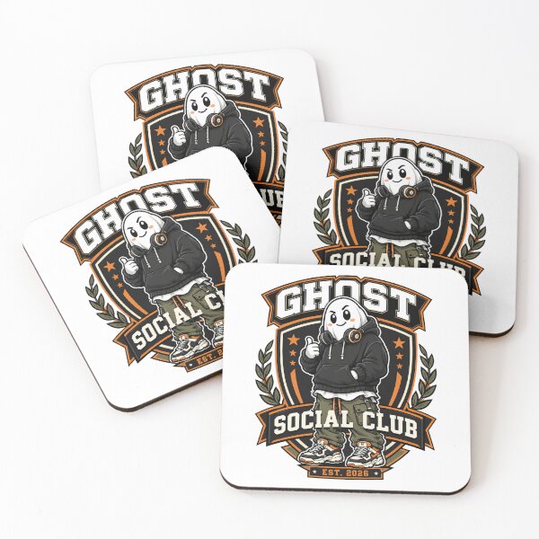Item preview, Ghost Social Club Premium Mascot Halloween Vector designed and sold by wizooo411.