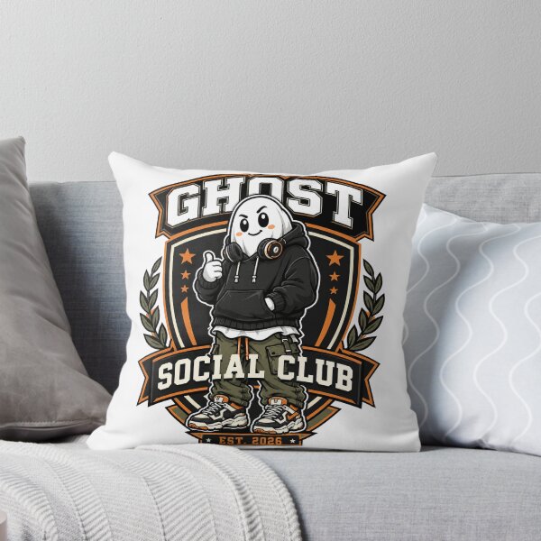Item preview, Ghost Social Club Premium Mascot Halloween Vector designed and sold by wizooo411.